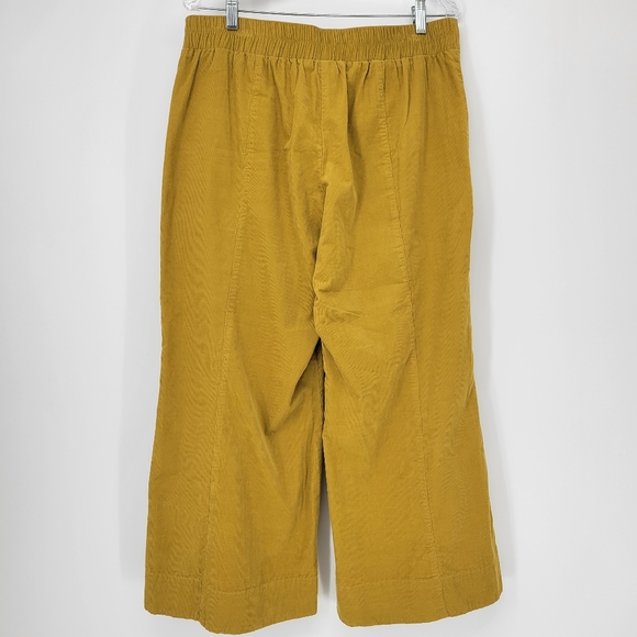 Anthropologie Ivy Jane corduroy wide leg flare pants cotton goldenrod yellow 70 - Picture 3 of 7
